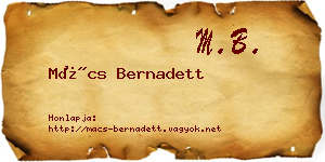 Mács Bernadett névjegykártya