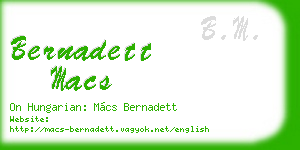 bernadett macs business card