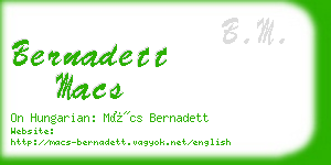 bernadett macs business card